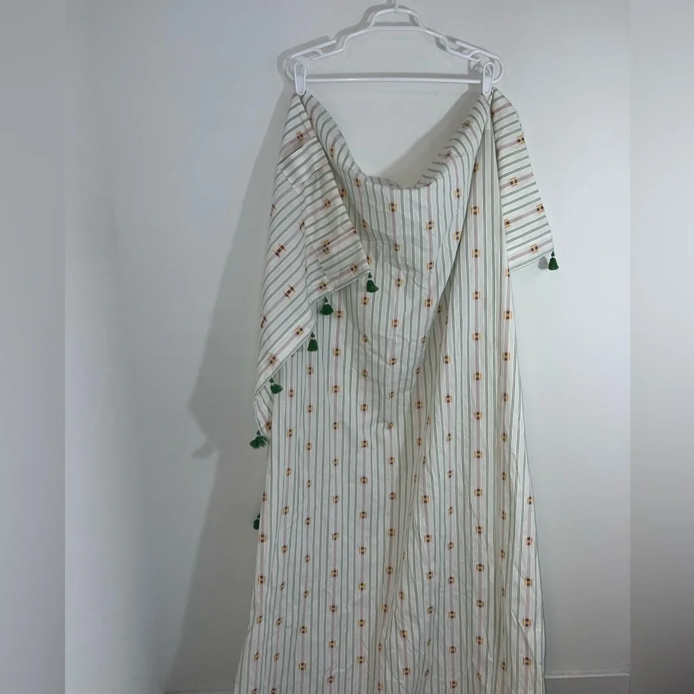 Anthropologie Nera Woven Tasseled Curtain one panel